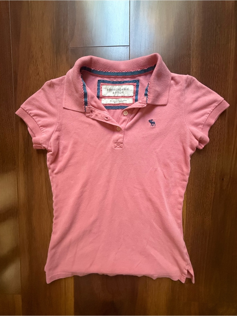 Abercrombie & Fitch Vintage Y2K Pink Short Sleeve Pique Polo Shirt / XS - Picture 7 of 7